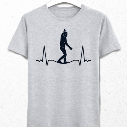 Slackline Heartbeat Erkek Gri Tişört - basmatik.com