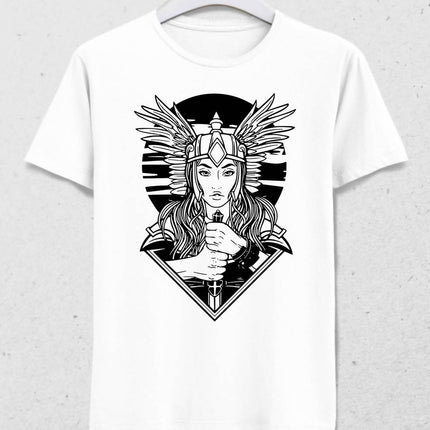 Valkyrie Erkek Beyaz Tişört - basmatik.com