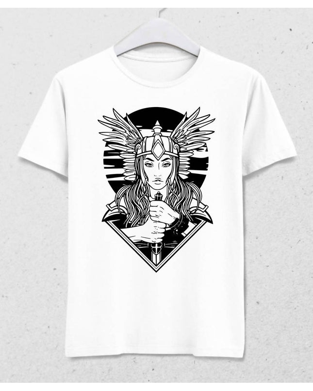 Valkyrie Erkek Beyaz Tişört - basmatik.com