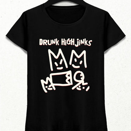 Drunk High Jinks HGÖ Kapak (Büyük) Kadın Tişört
