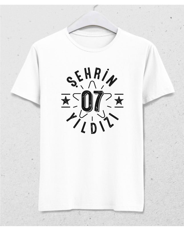 Şehrin yıldızı 07 Antalya tişört - basmatik.com