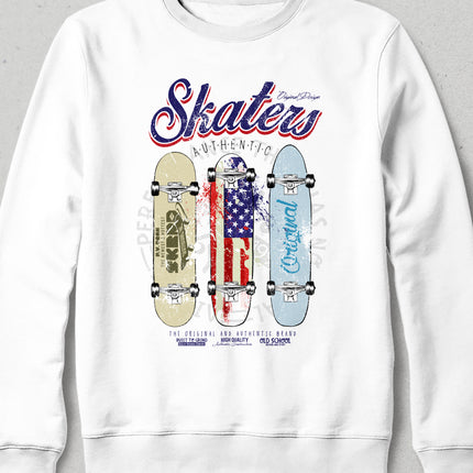 Skaters beyaz sweatshirt - basmatik.com