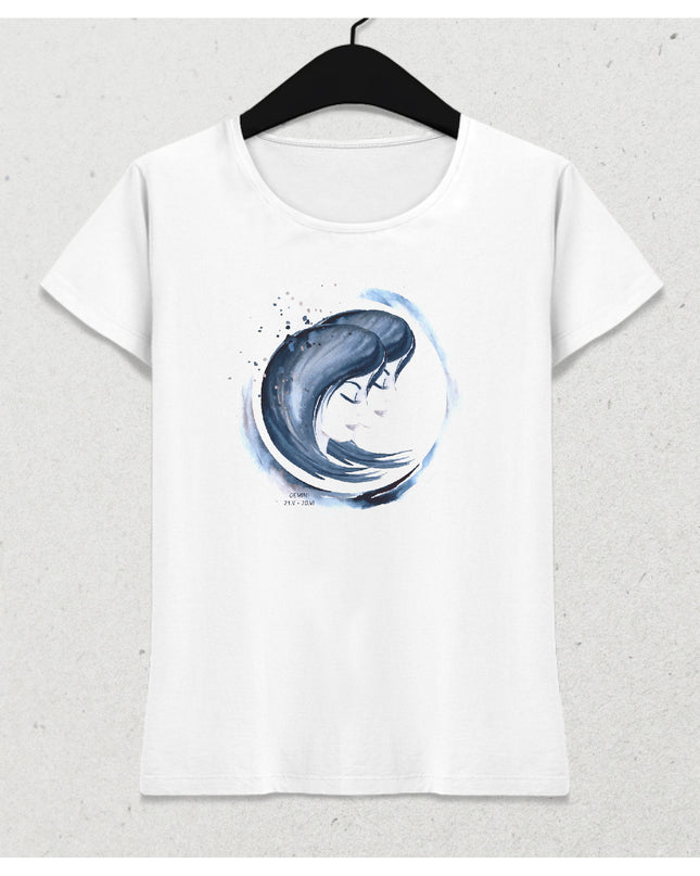 Suluboya İkizler burcu kadın tişört - basmatik.com