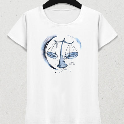 Suluboya Terazi burcu kadın tişört - basmatik.com