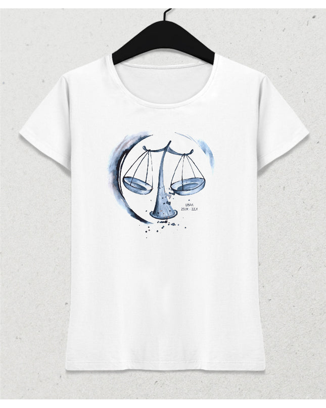 Suluboya Terazi burcu kadın tişört - basmatik.com