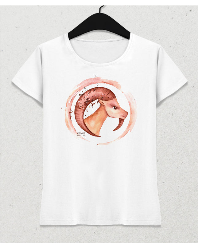 Suluboya Oğlak burcu kadın tişört - basmatik.com