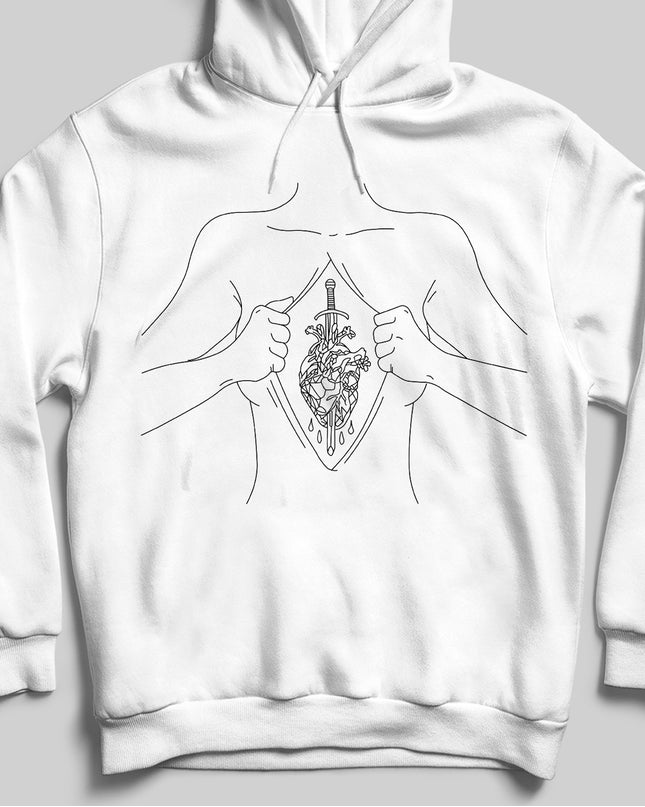 Sword Hearth Beyaz Kapşonlu - basmatik.com