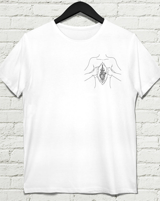 Sword Hearth  Beyaz Tişört - basmatik.com