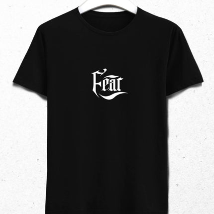 Fear - Erkek Siyah Tişört - basmatik.com
