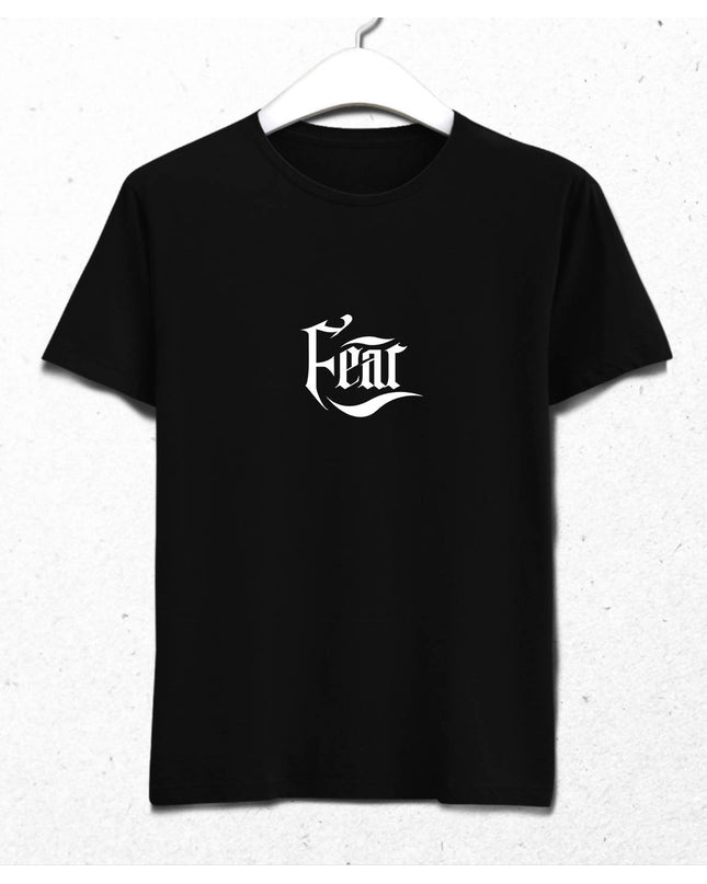 Fear - Erkek Siyah Tişört - basmatik.com