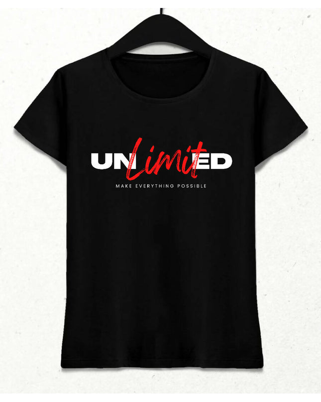 Siyah | Unlimited | Kadın Tişört - basmatik.com