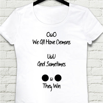 UwU Beyaz Kadın T-Shirt - basmatik.com