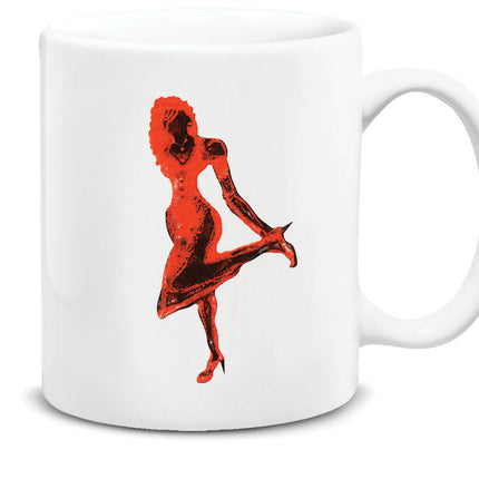 Mug with Red Woman Figure White