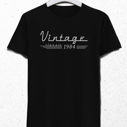 Vintage doğum günü siyah tişört - basmatik.com