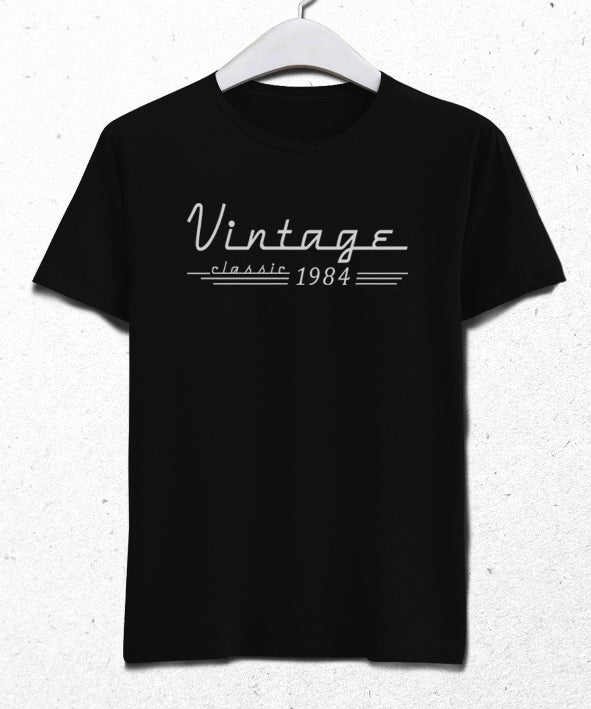 Vintage doğum günü siyah tişört - basmatik.com