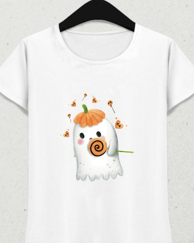 Pumpkin Hat Ghost T-Shirt 