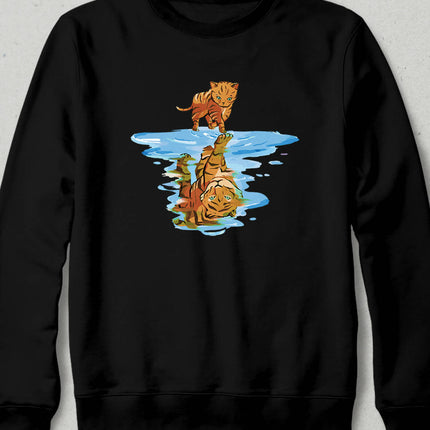 Kedi ve Yansıma Sweatshirt - basmatik.com