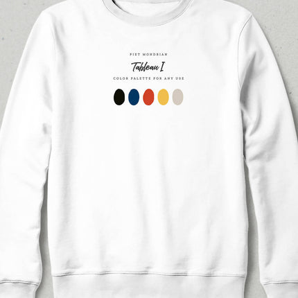 Mondrian, Tableau I Renk Paletli Sweatshirt - basmatik.com