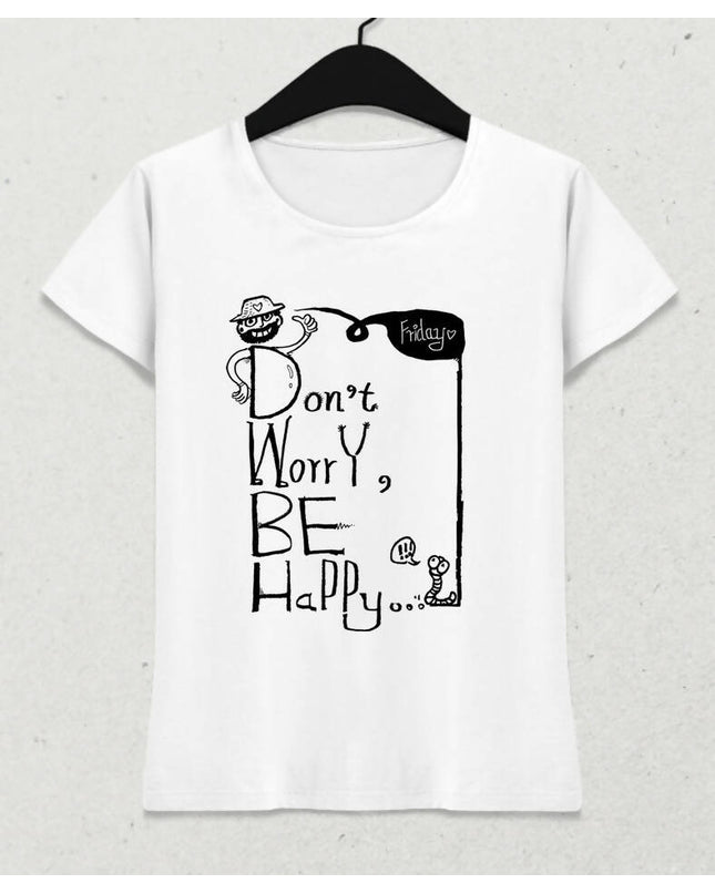 Be Happy Kadın Tişört - basmatik.com