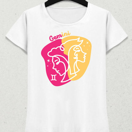 İkizler Burcu - Gemini Minimalist Renkli Tasarım Kadın T-Shirt