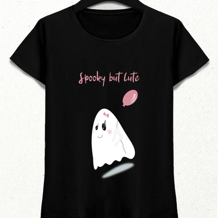 Korkunç ama Sevimli Cadılar Bayramı Hayalet Tişört - basmatik.com