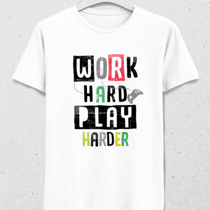 Work hard play tişört - basmatik.com