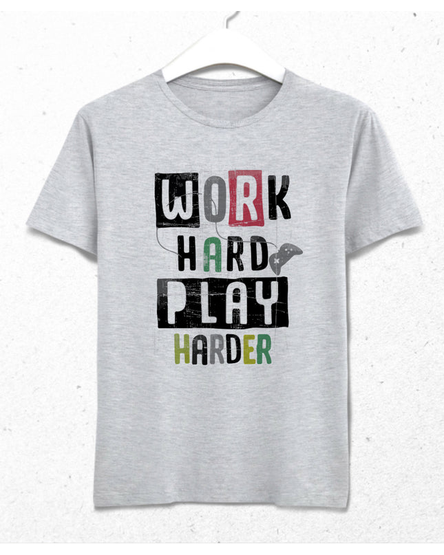 Work hard play tişört - basmatik.com