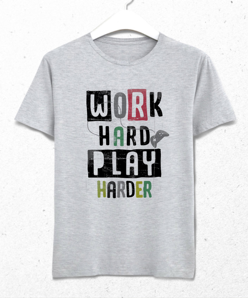 Work hard play tişört - basmatik.com