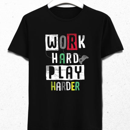 Work hard play tişört - basmatik.com