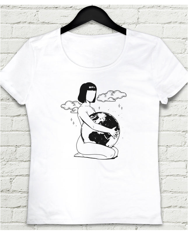 World Save Beyaz Tişört - basmatik.com