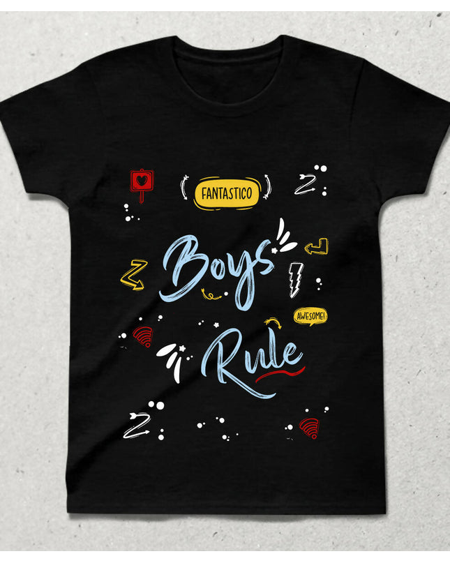 Boys Rule Bisiklet yaka Kısa Kollu Tişört