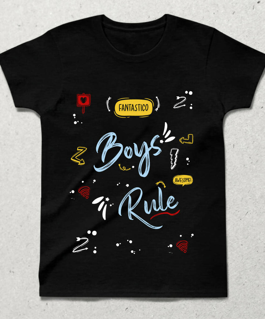 Boys Rule Crew Neck Short Sleeve T-Shirt 