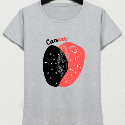 Yengeç Burcu - Cancer Minimalist Renkli Tasarım Kadın T-Shirt