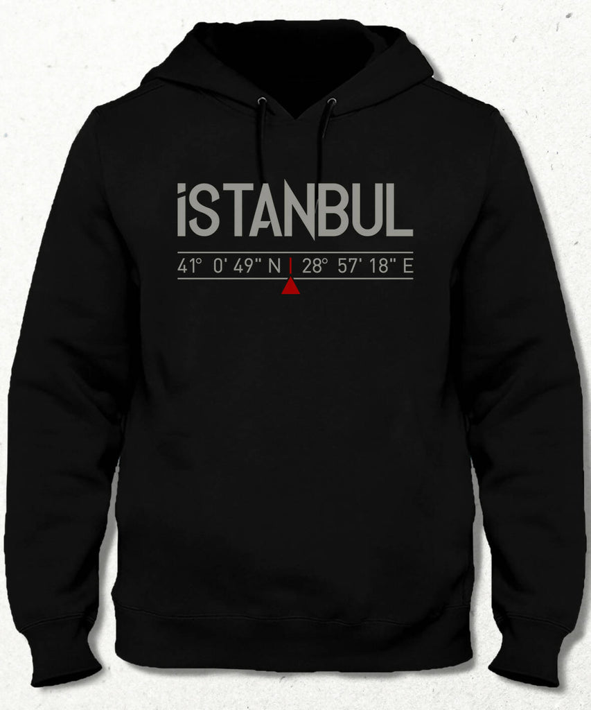 İstanbul Koordinatlar Kapüşonlu Sweatshirt
