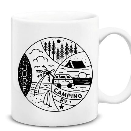 Camping Themed Plain Mug
