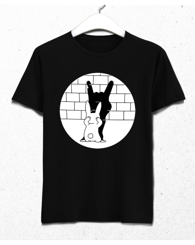 Rabbit Shadow - Tavşan Gölge Oyunu Erkek Tişört - basmatik.com