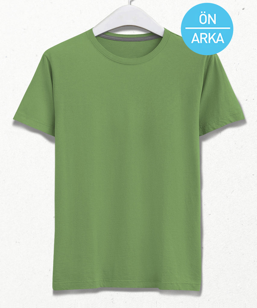 Ön arka baskılı yeşil tişört - basmatik.com