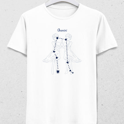 Yıldızlı İkizler burcu tişört - basmatik.com