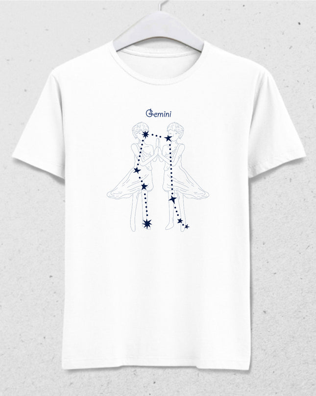 Yıldızlı İkizler burcu tişört - basmatik.com