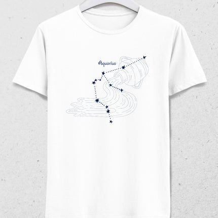 Yıldızlı Kova burcu tişört - basmatik.com