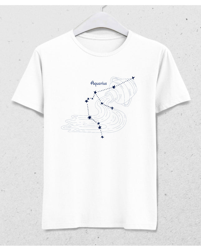 Yıldızlı Kova burcu tişört - basmatik.com