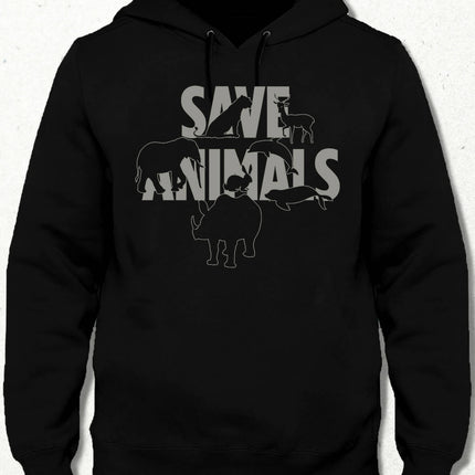 Save Animals Kapüşonlu Sweatshirt - basmatik.com