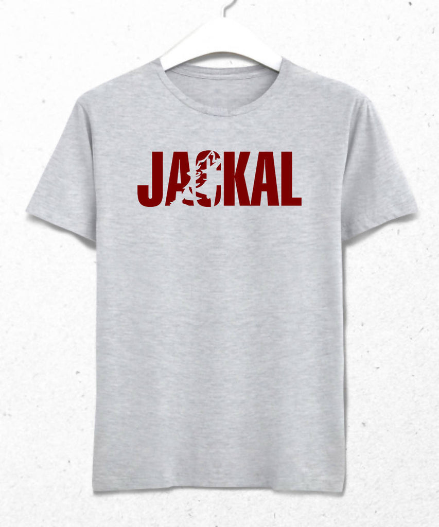 Jackal Erkek Gri Tişört - basmatik.com