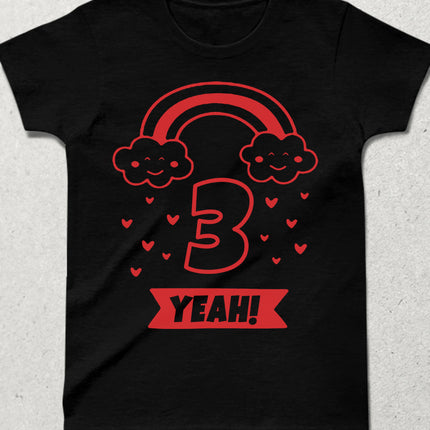 Yeah doğum günü çocuk siyah tişört - basmatik.com