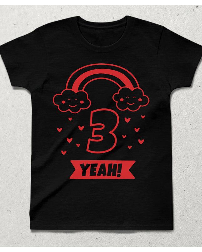 Yeah doğum günü çocuk siyah tişört - basmatik.com