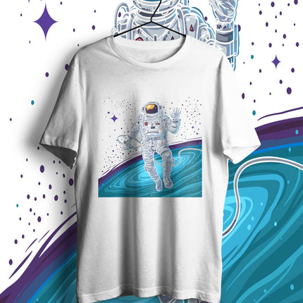 Astronot Baskılı T-Shirt - basmatik.com
