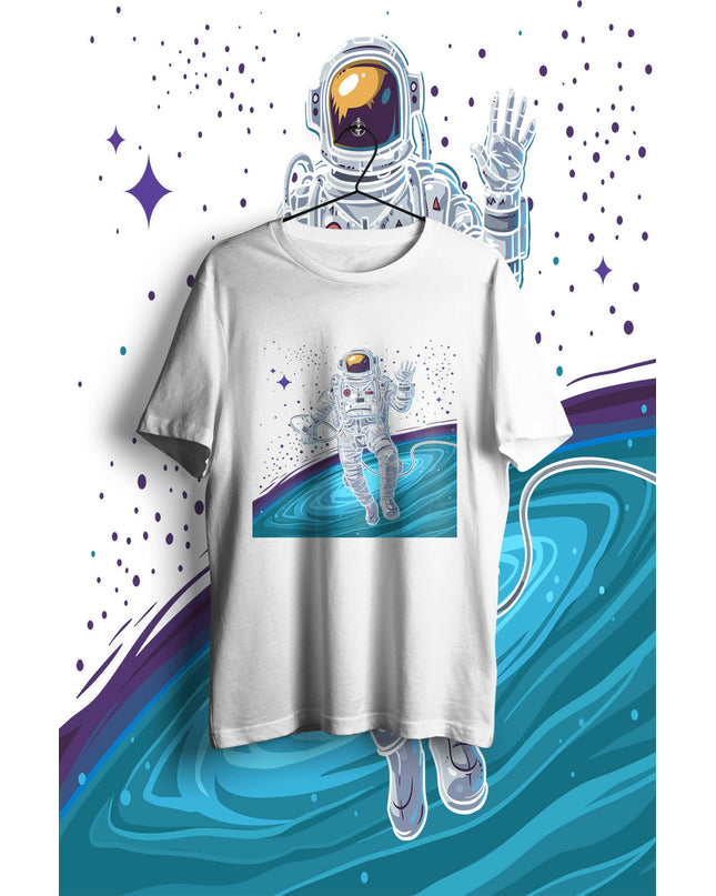 Astronot Baskılı T-Shirt - basmatik.com