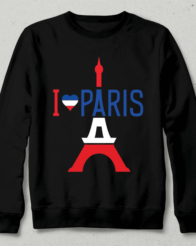 I Love Paris Unisex Beyaz Sweatshirt
