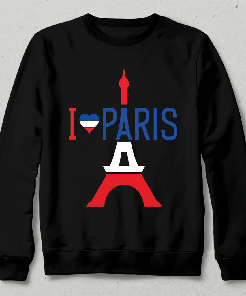 I Love Paris Unisex Beyaz Sweatshirt