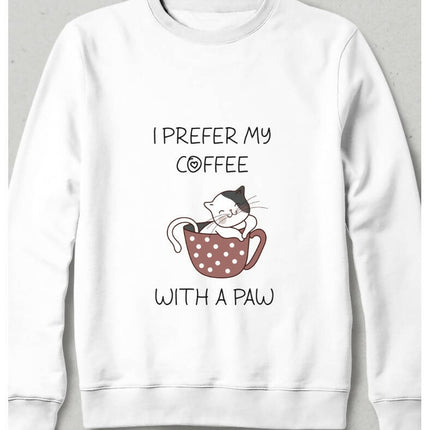 Patili Kedi Kahve Sweatshirt